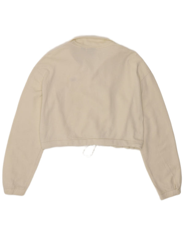 Vans Sweat-shirt surdimensionné à col zippé pour femme UK 10 Small Off White
