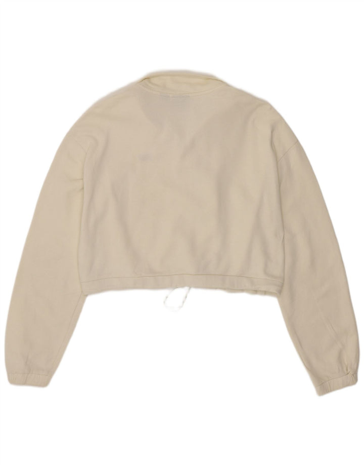 Vans Sweat-shirt surdimensionné à col zippé pour femme UK 10 Small Off White