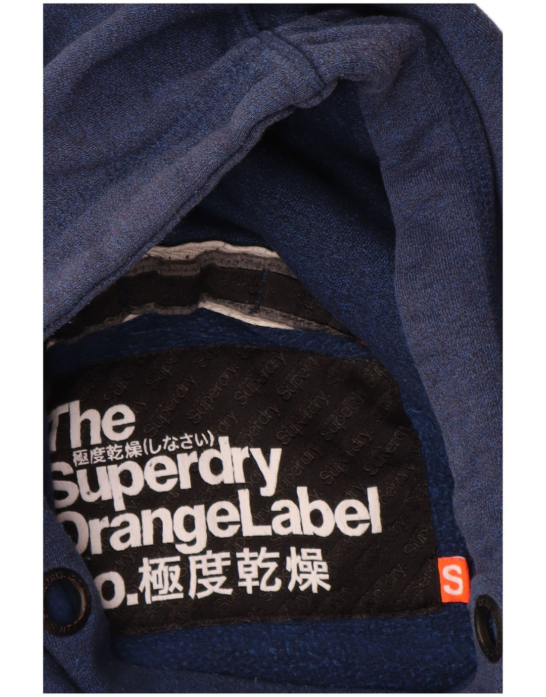 Superdry Pull à capuche pour homme en coton bleu marine Small
