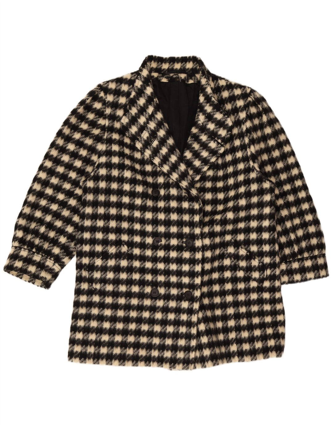 Canda Manteau croisé femme EU 44 XL Beige à carreaux laine vierge