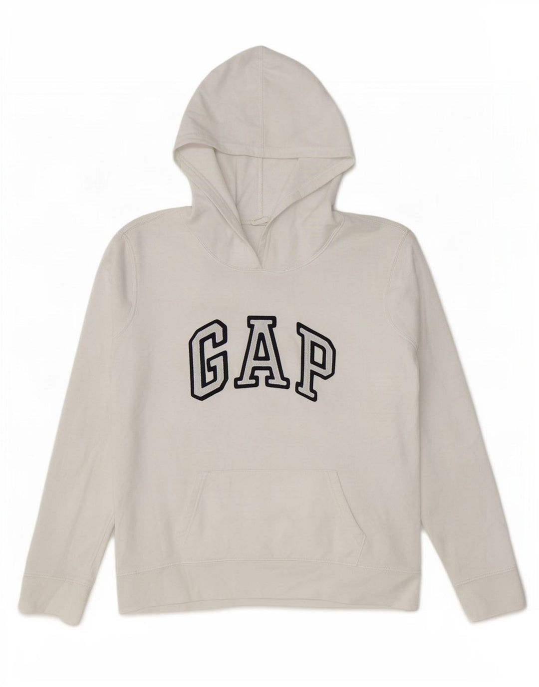 Gap Pull à capuche graphique pour femme UK 14 Coton blanc moyen