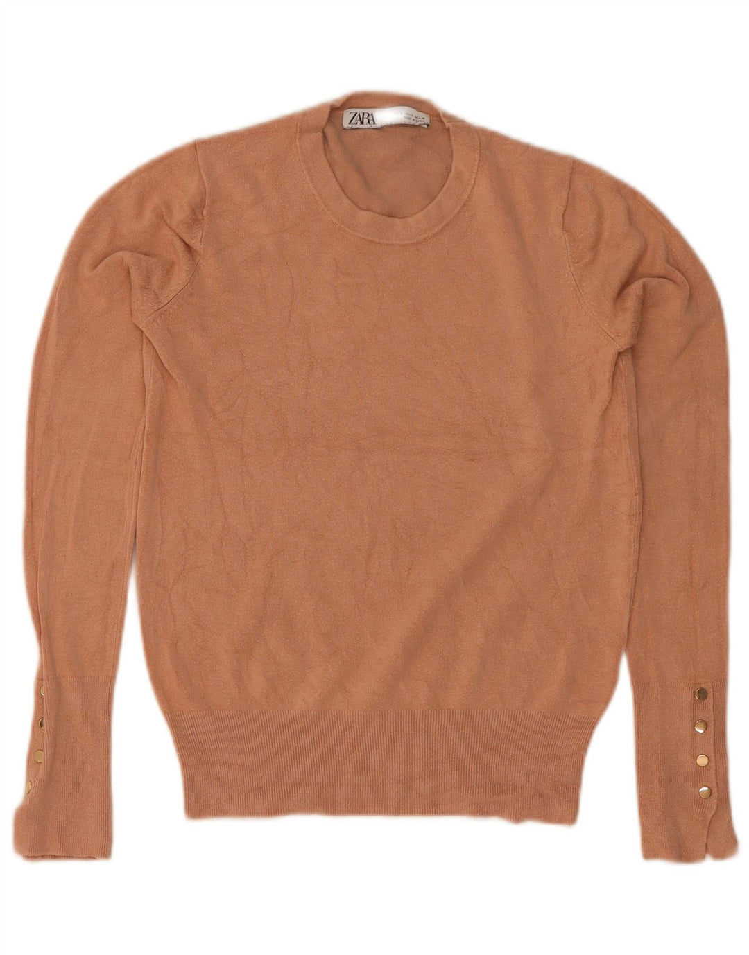 Zara Pull à col rond pour femme UK 8 Small Marron