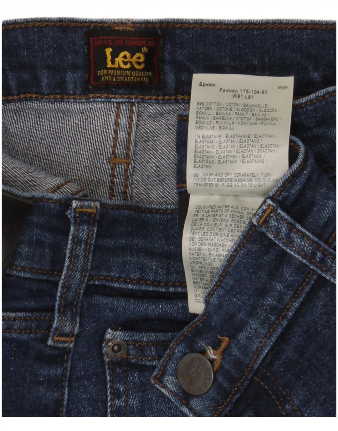 LEE Jean Slim Homme W36 L32 Bleu Marine Coton