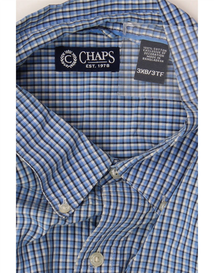 Chaps Chemise Homme 3XL Bleu Vichy Coton