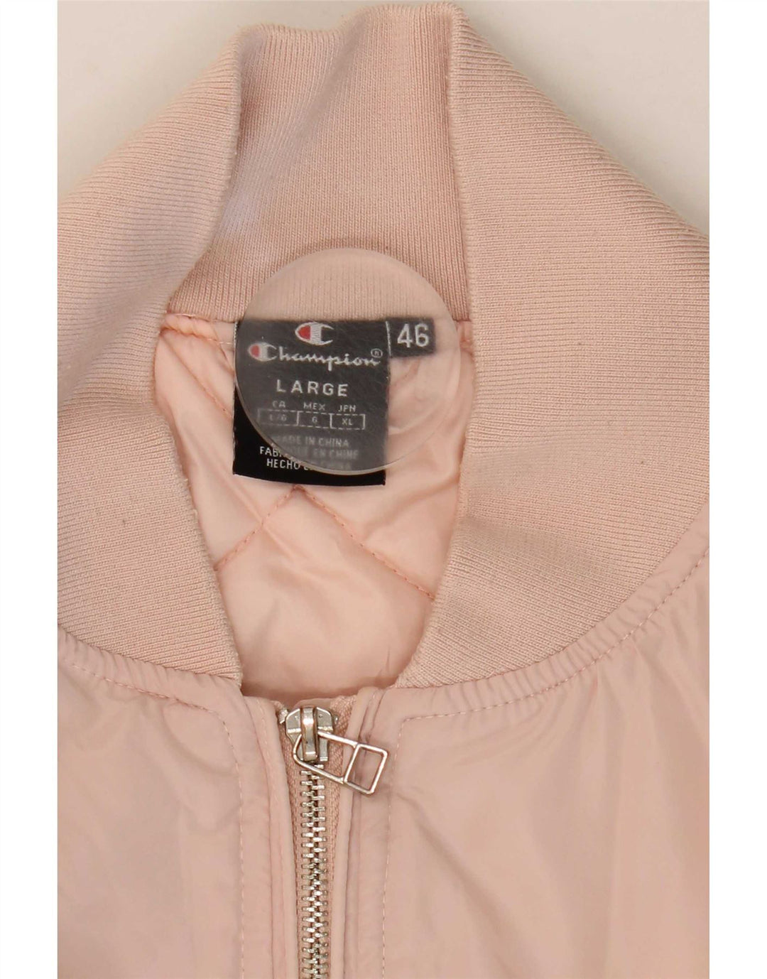 Champion Veste Bomber Graphique Femme IT 46 Large Rose Polyester