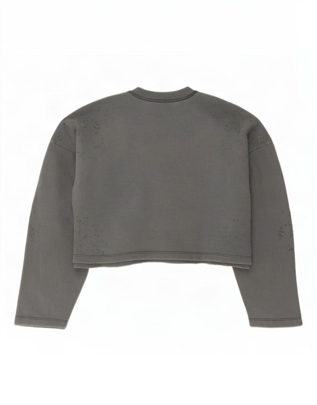 Zara Womens Crop Oversize Sweatshirt Jumper UK 14 Gris Moyen Coton