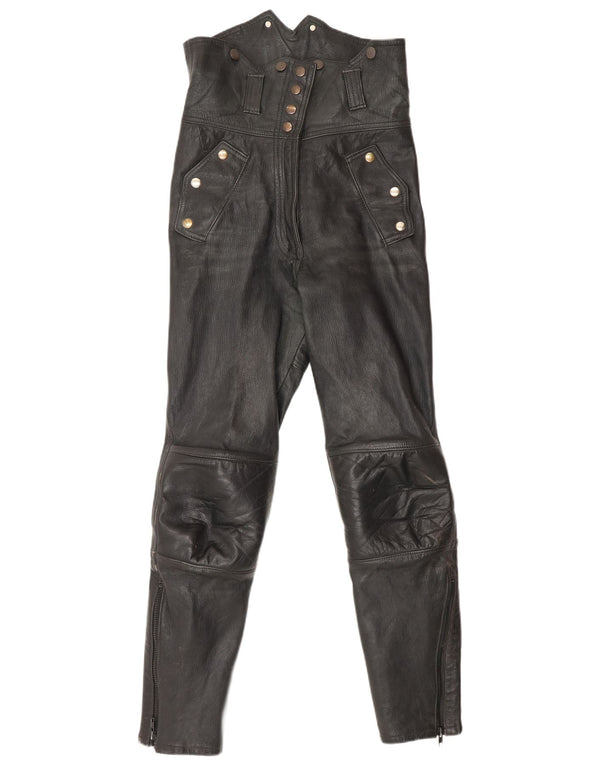 Louis Pantalon Capri Taille Haute Femme EU 38 Small W25 L30 Noir Biker