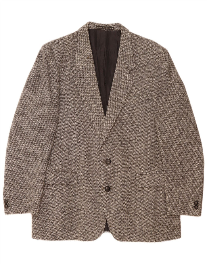 Harris Tweed Veste blazer à 2 boutons pour homme, coupe régulière, EU 40, grande laine grise