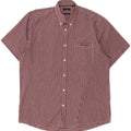 Pierre Cardin Chemise à manches courtes pour homme Coupe régulière 3XL Rouge à carreaux Polyester