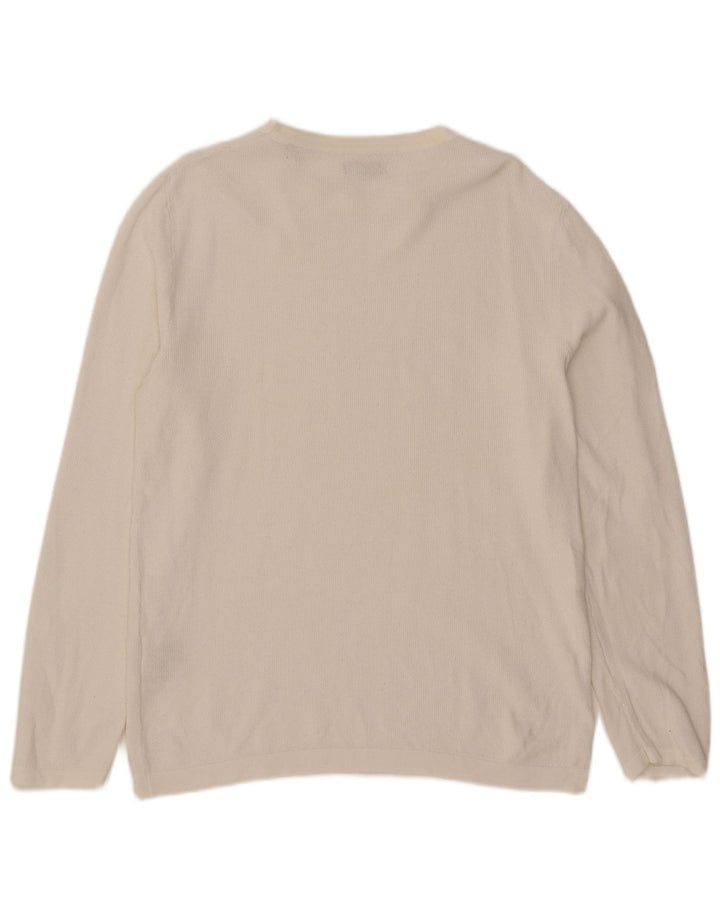 Jack & Jones Pull à col rond pour homme en coton blanc Large