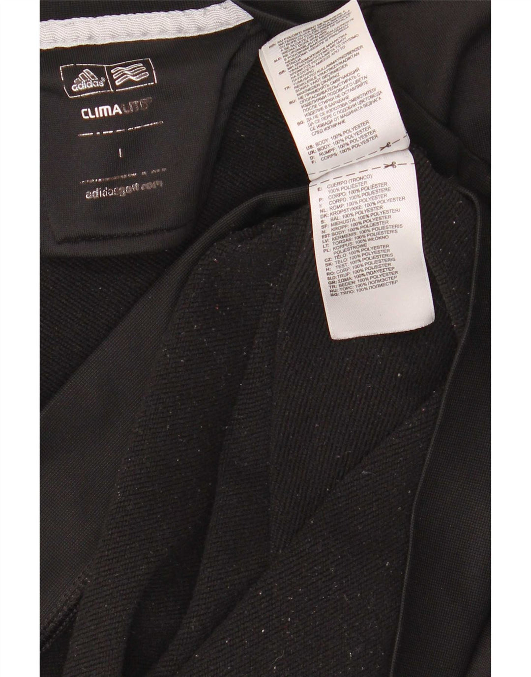 Adidas Hommes Climalite Zip Neck Sweatshirt Jumper Grand Noir Polyester