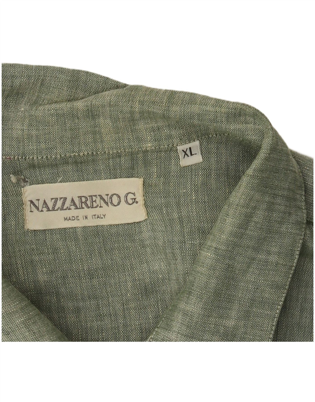 NAZZARENO G. Chemise à manches courtes pour hommes XL Lin vert