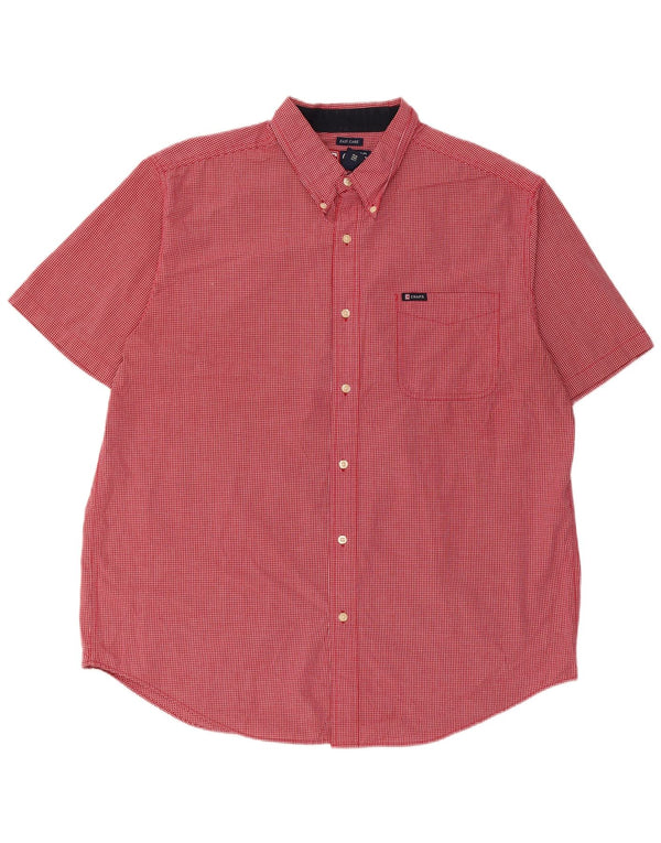 Chaps Chemise à manches courtes pour homme XL en coton vichy rouge