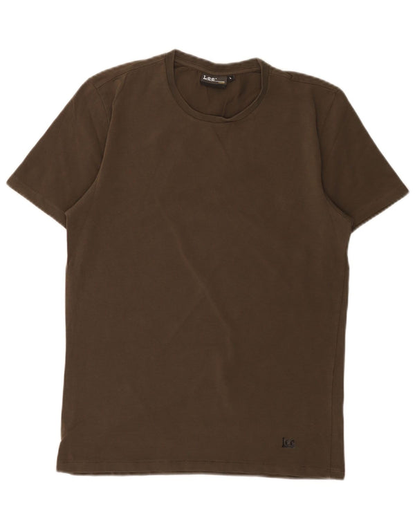 Lee T-Shirt Femme Top UK 14 Large Kaki