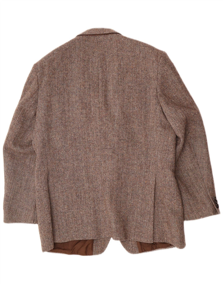 St Michael Veste blazer à 2 boutons pour homme UK 38 en laine à chevrons marron moyen