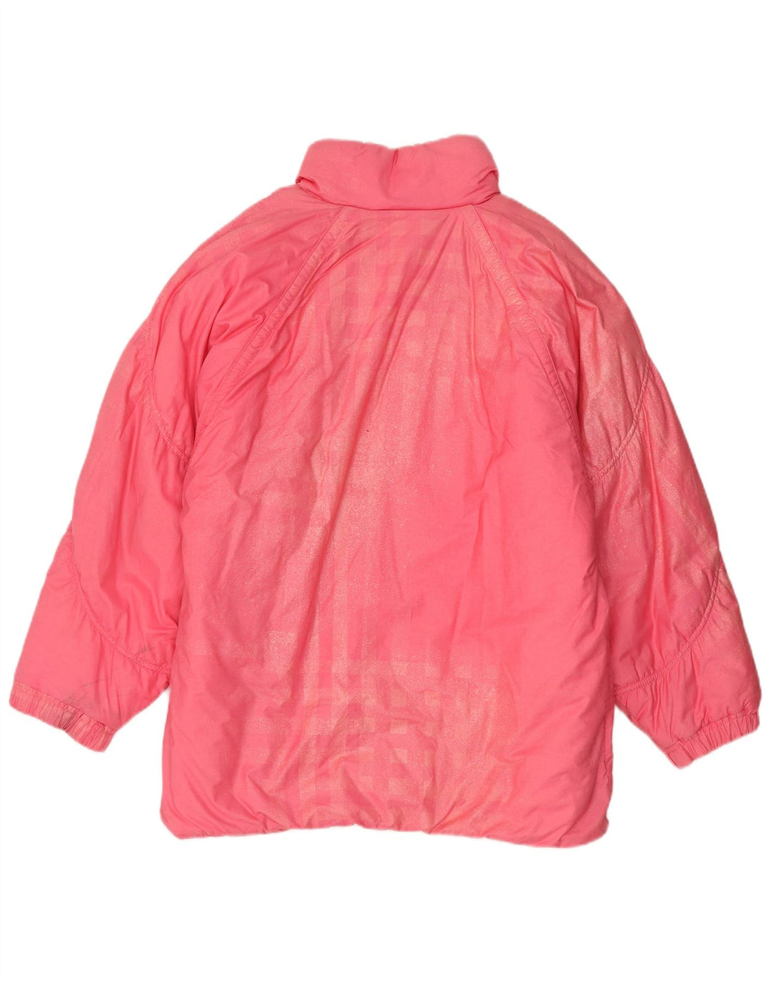 manteau rembourré surdimensionné femme vintage UK 8 Petit coton rose