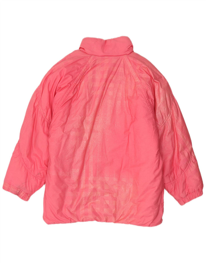 manteau rembourré surdimensionné femme vintage UK 8 Petit coton rose
