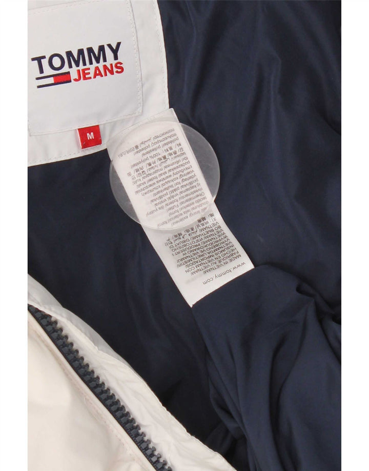 Tommy Hilfiger Veste matelassée à capuche pour homme UK 38 Medium Blanc Polyester