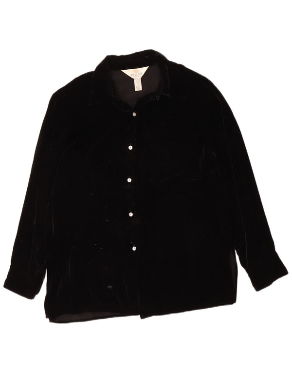 Art Of Silk Chemisier en velours pour femme avec porte-cravate, taille 44, noir moyen