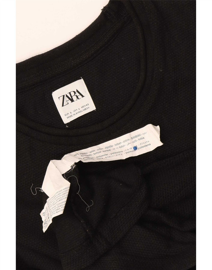 Zara Homme Top Manches Longues Grand Coton Noir
