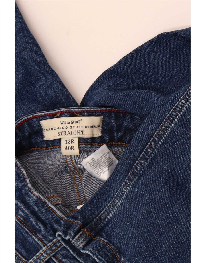 Jean droit White Stuff pour femme UK 12 Medium W30 L30 Bleu Coton