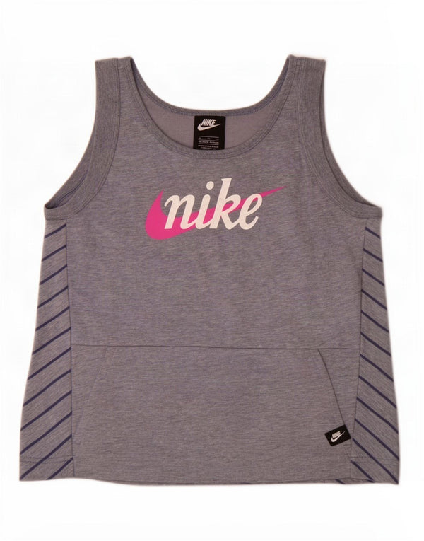 Nike Débardeur Graphique Fille 13-14 Ans XL Bleu Moucheté Coton