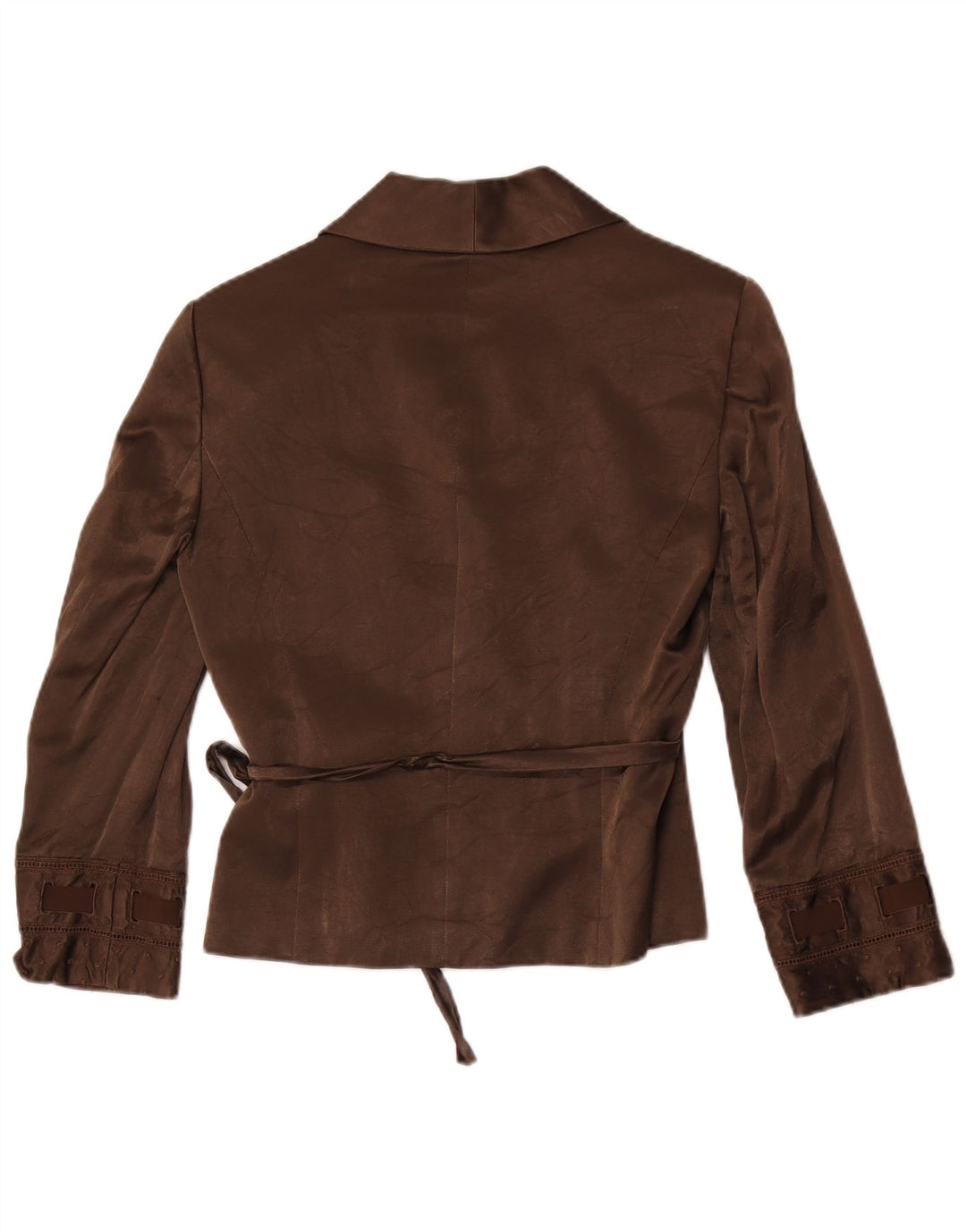 Max & Co. Veste blazer portefeuille pour femme UK 14 Large Marron Coton