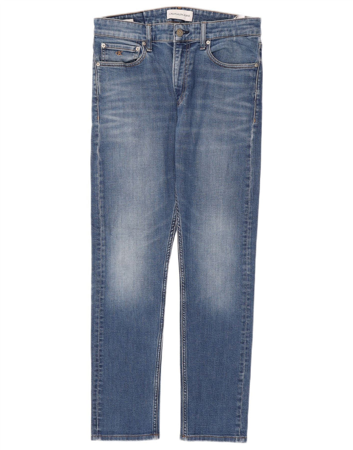 CALVIN KLEIN Jean Slim Homme W31 L32 Bleu Coton