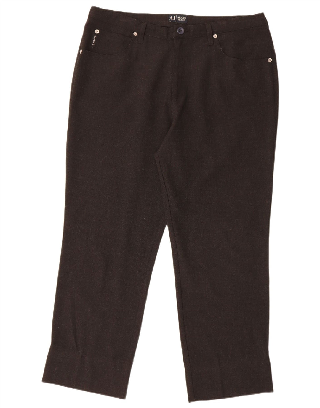 Armani Pantalon décontracté droit pour femme W36 L27 Marron