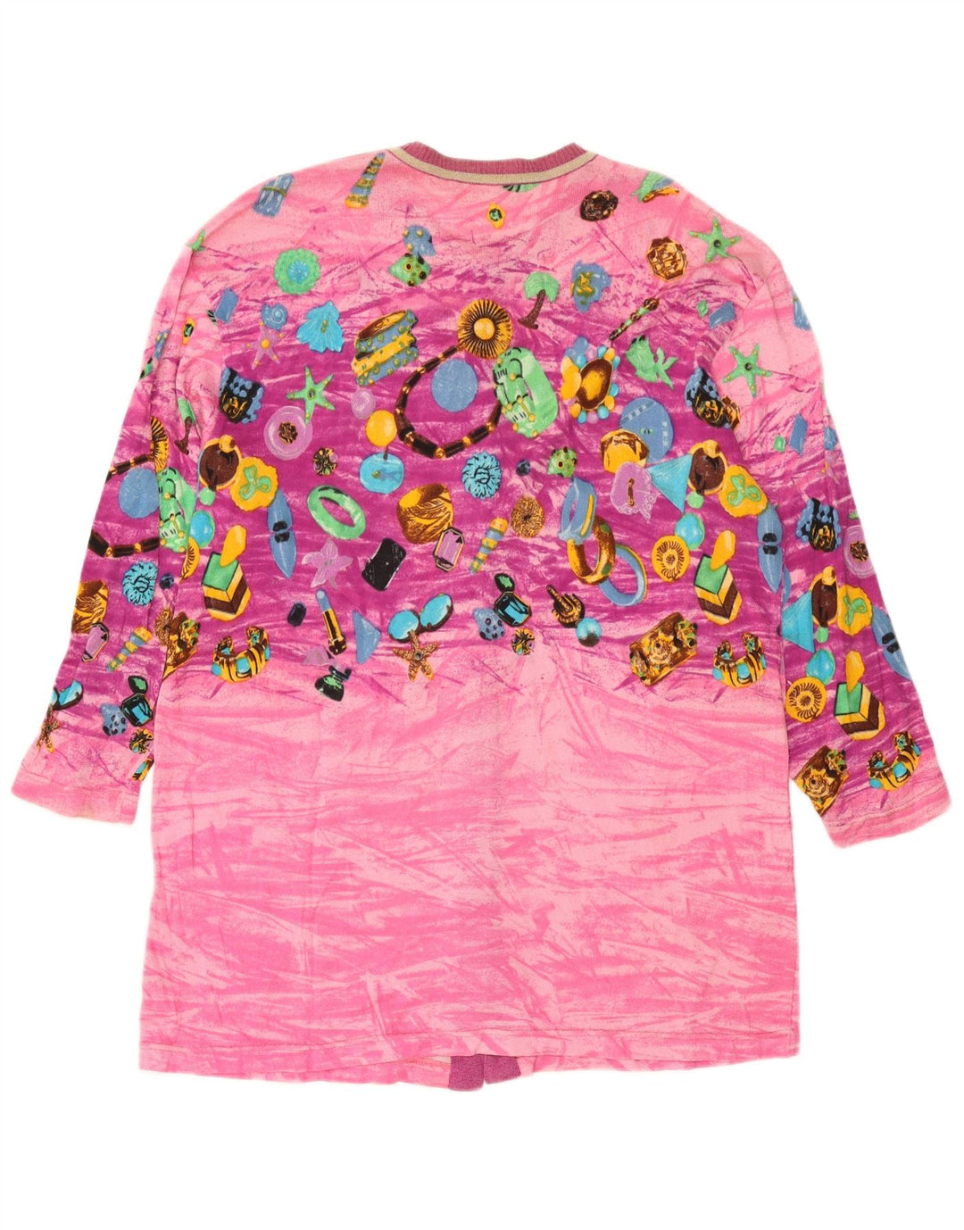 Le Bambole Femmes Motif Abstrait Cardigan Long Pull IT 48 XL Rose