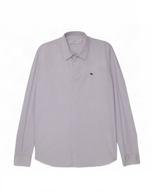 Lacoste Mens Slim Fit Shirt Size 44 XL Blue Cotton