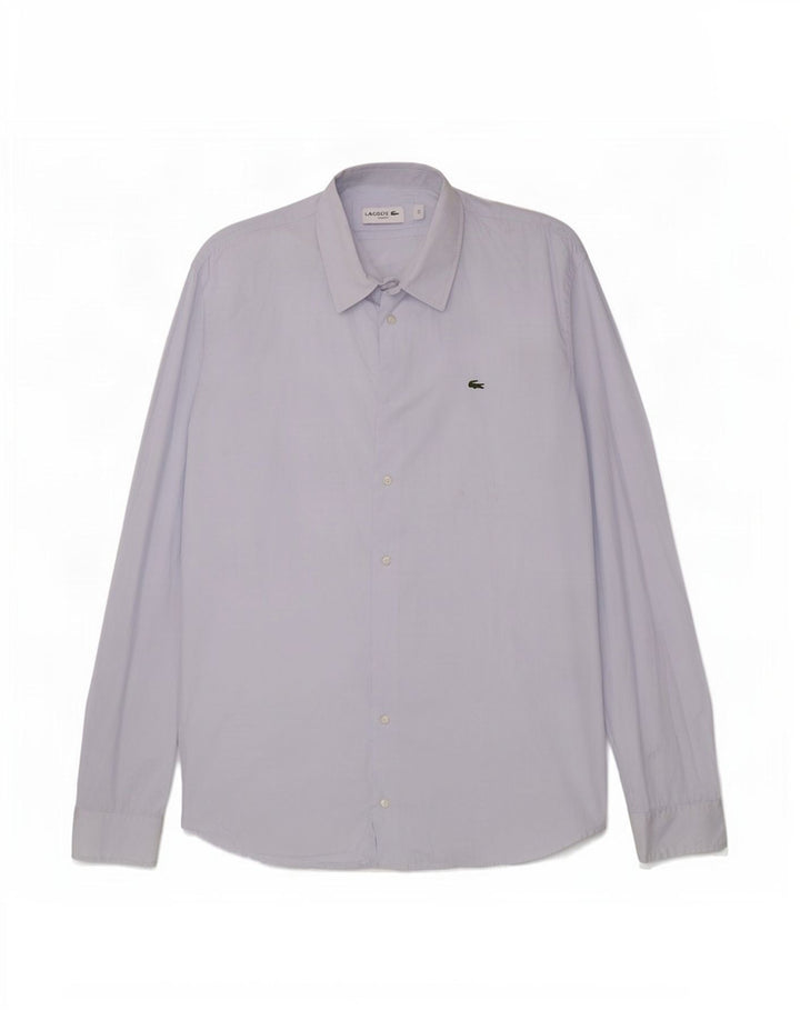 Lacoste Chemise Slim Fit Homme Taille 44 XL Bleu Coton