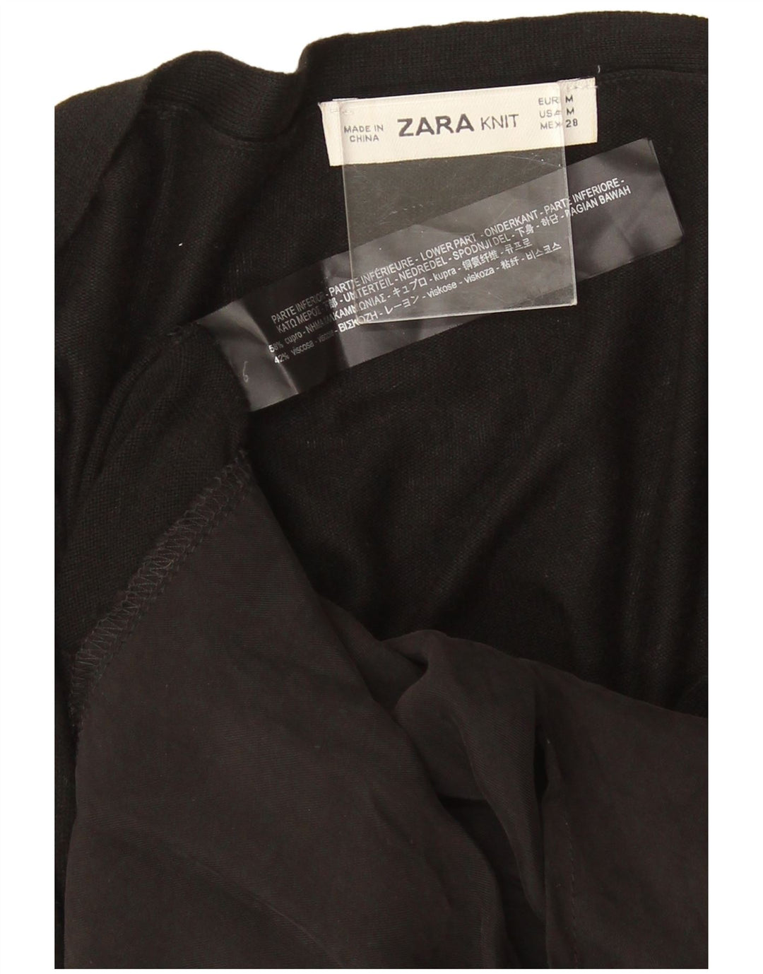 Zara Cardigan Femme Pull UK 14 Medium Noir Cupro