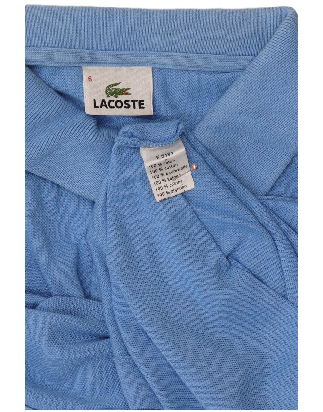 LACOSTE Polo Homme Taille 6 XL Bleu Coton
