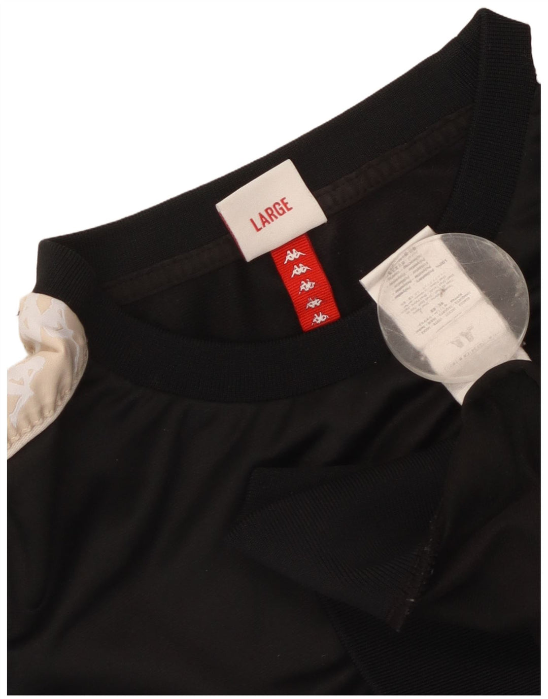 Kappa Womens Crop Graphic Sweatshirt Jumper UK 14 Grand Noir Colorblock