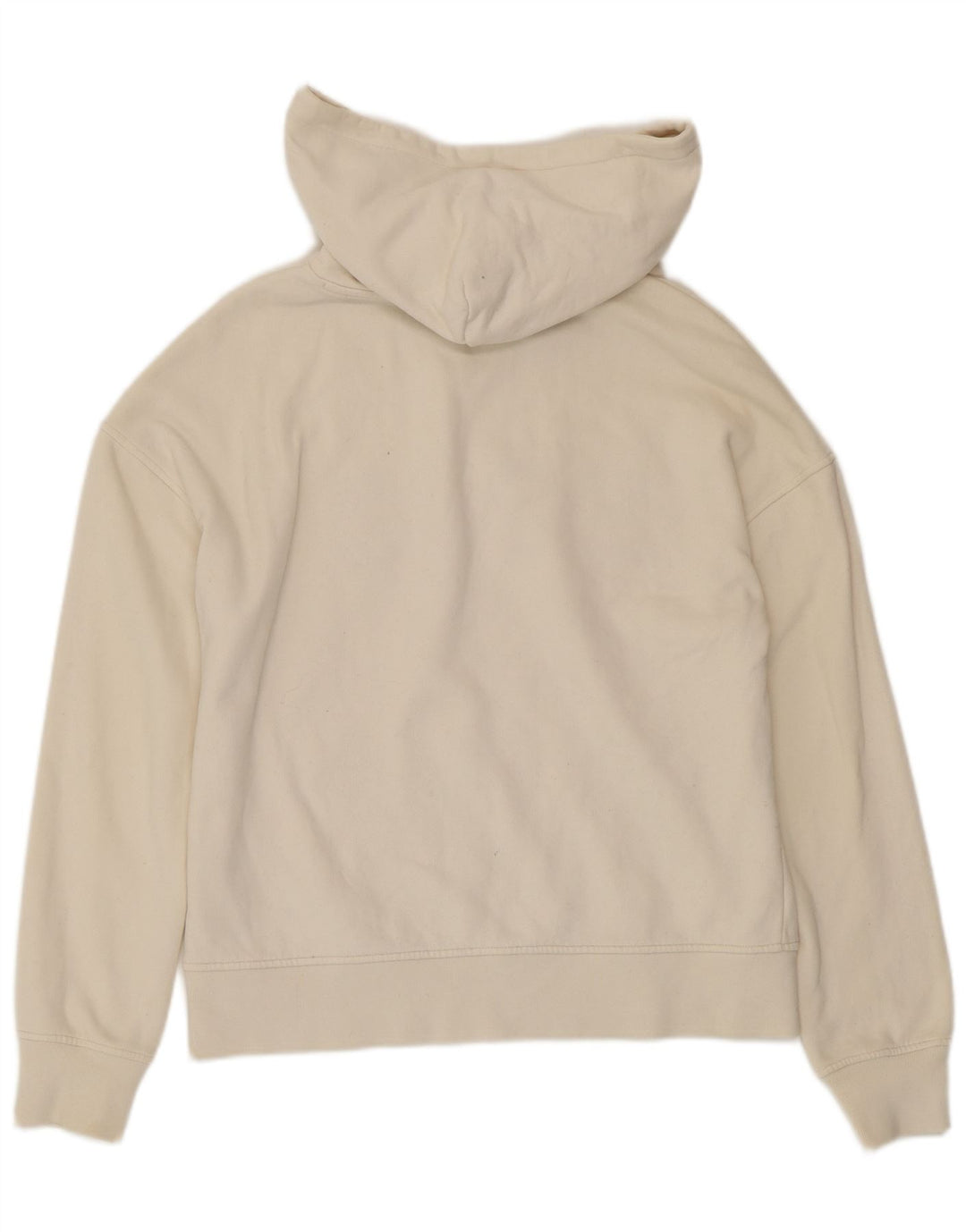 HUGO BOSS Pull à capuche surdimensionné graphique pour femme UK 10 Small Blanc cassé