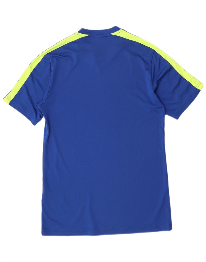 Adidas Hommes Aeroready Graphic T-Shirt Top Petit Bleu Colorblock Polyester