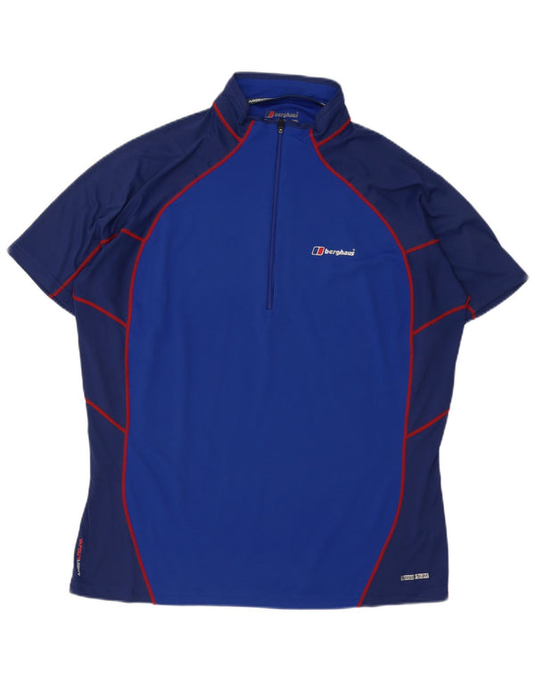 Berghaus T-Shirt Col Zippé Homme XL Bleu Colorblock