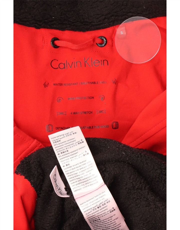 Calvin Klein Veste Parka à capuche pour femme UK 10 Petit Rouge Polyester