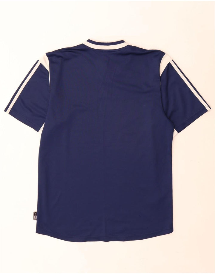 Adidas Hommes Climalite T-Shirt Haut Petit Bleu Marine Colorblock Polyester