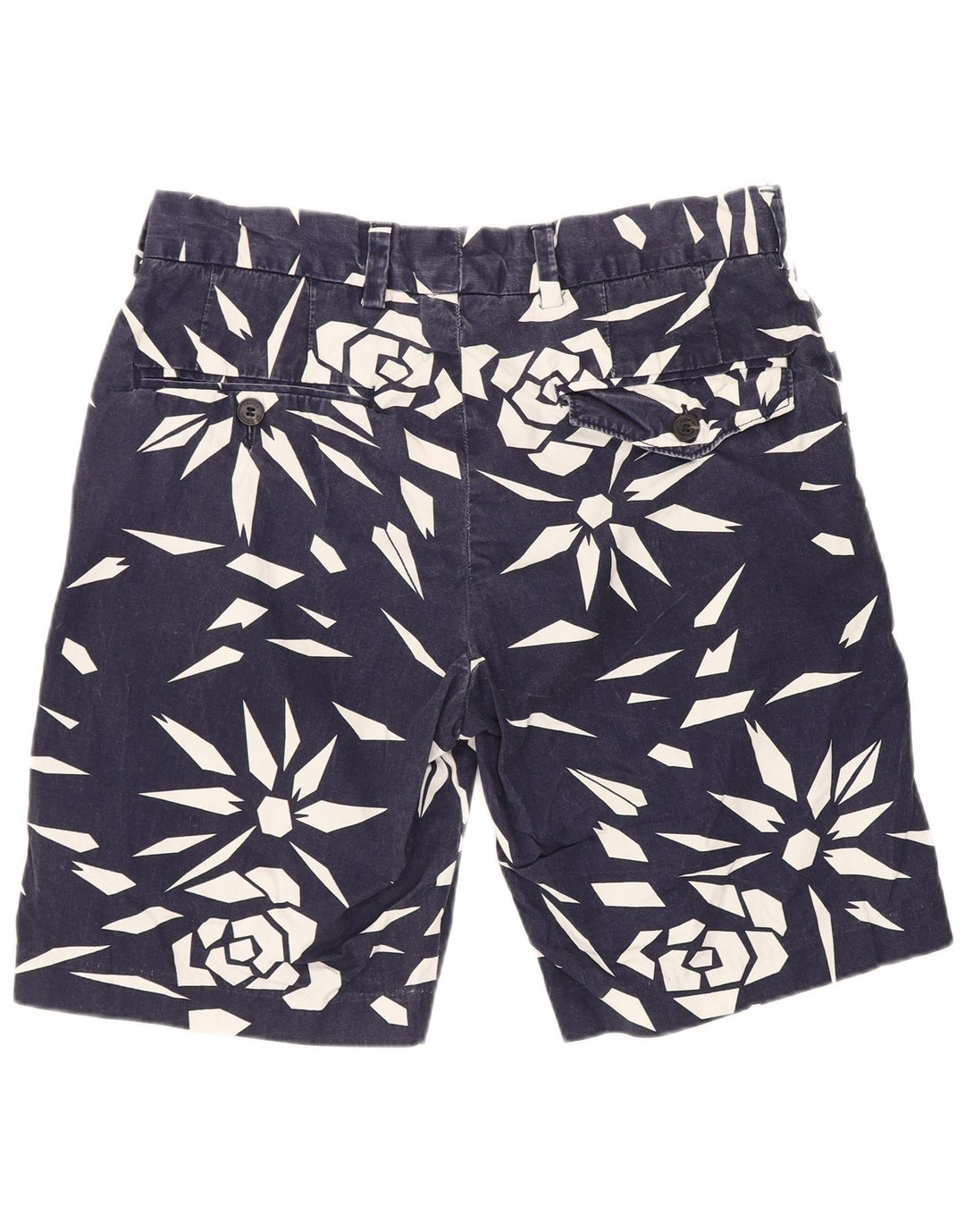 French Connection Short Chino Homme W30 Coton Géométrique Bleu Moyen