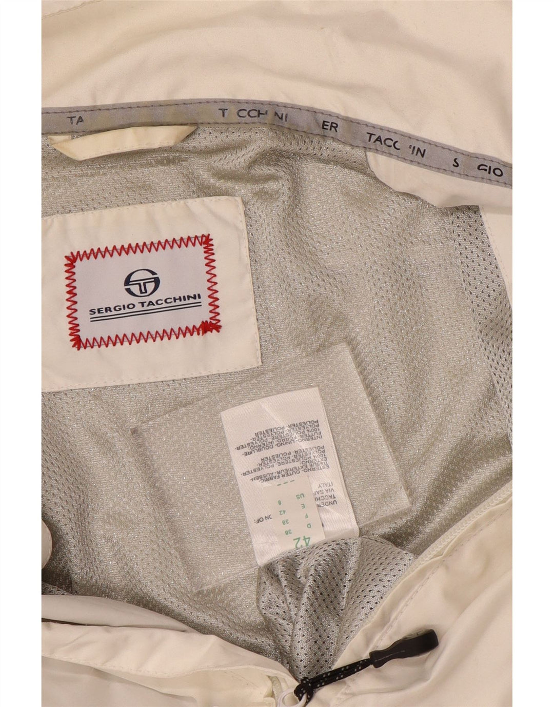 SERGIO TACCHINI Veste de Pluie Femme IT 42 Medium Blanc Polyester