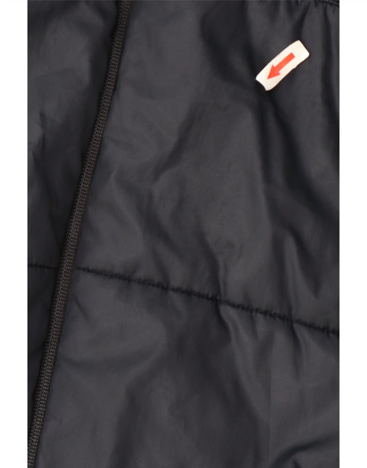 Nike Veste matelassée à capuche graphique pour femme UK 14 Bleu marine moyen Polyester