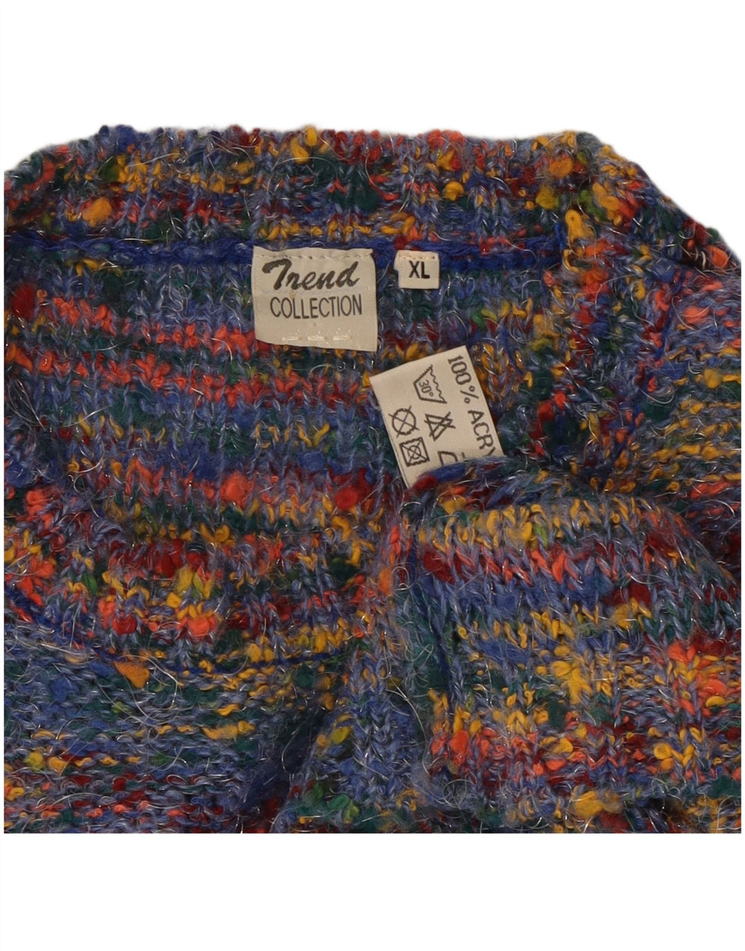 TREND Pull court à col rond pour femme UK 18 XL Multicolore moucheté