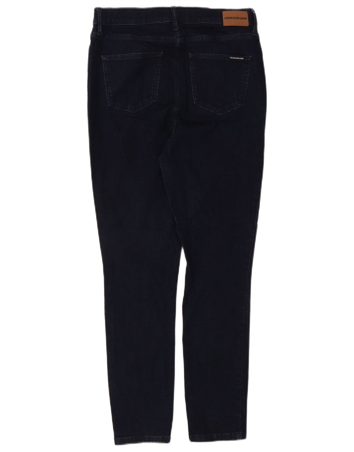 CALVIN KLEIN Jean skinny taille haute pour femme US 12 Large W31 L26 Bleu marine
