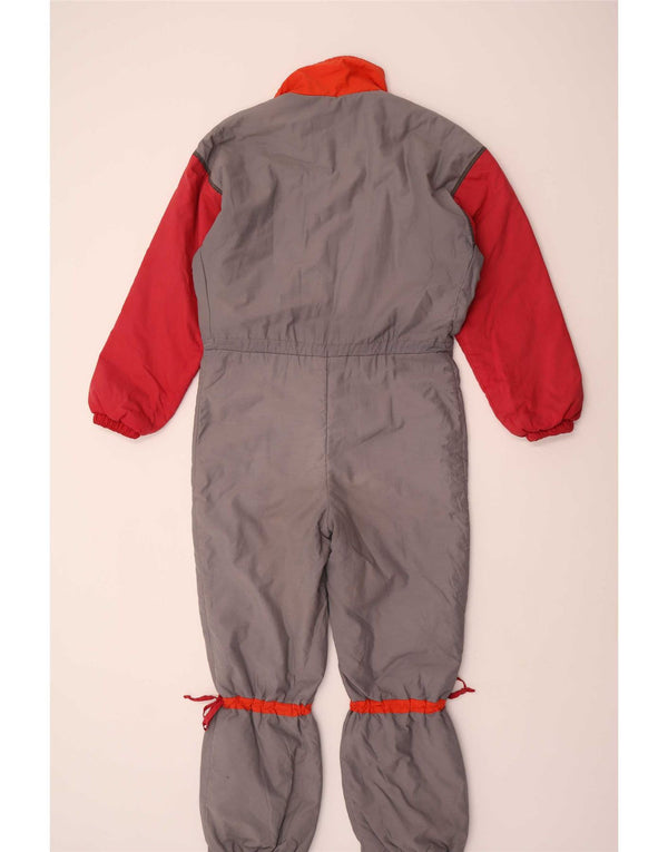 vintage Mens Loose Fit Ski Combinaison IT 46 Petit Gris Colorblock Coton