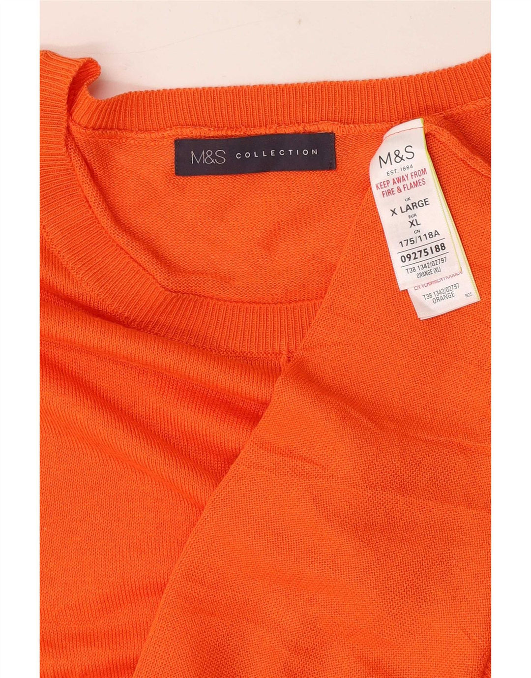 Marks & Spencer Pull surdimensionné à col rond pour femme UK 18 XL Orange