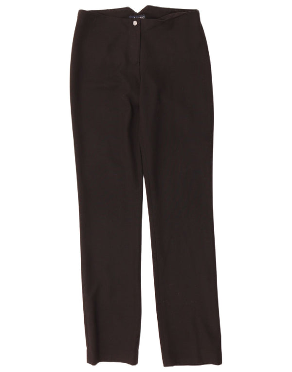 Armani Jeans Pantalon Chino Droit Femme UK 10 Small W28 L32 Noir
