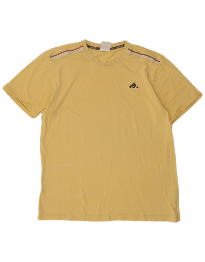 Adidas T-Shirt Homme Haut Large Jaune Coton