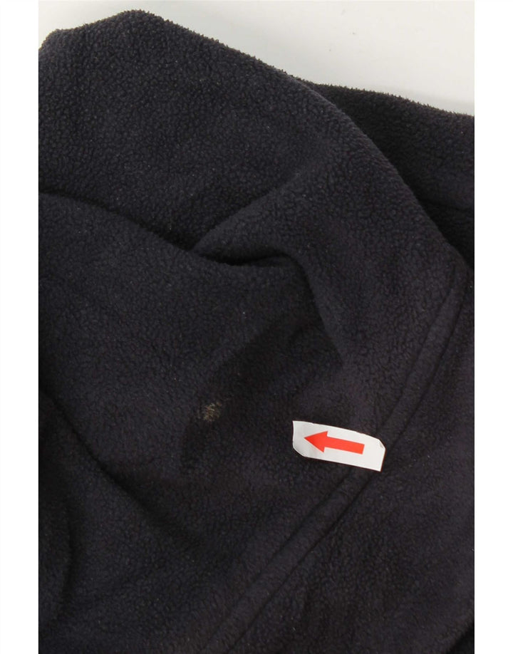 Zara Veste polaire à capuche pour femme UK 14 Bleu marine moyen Polyester
